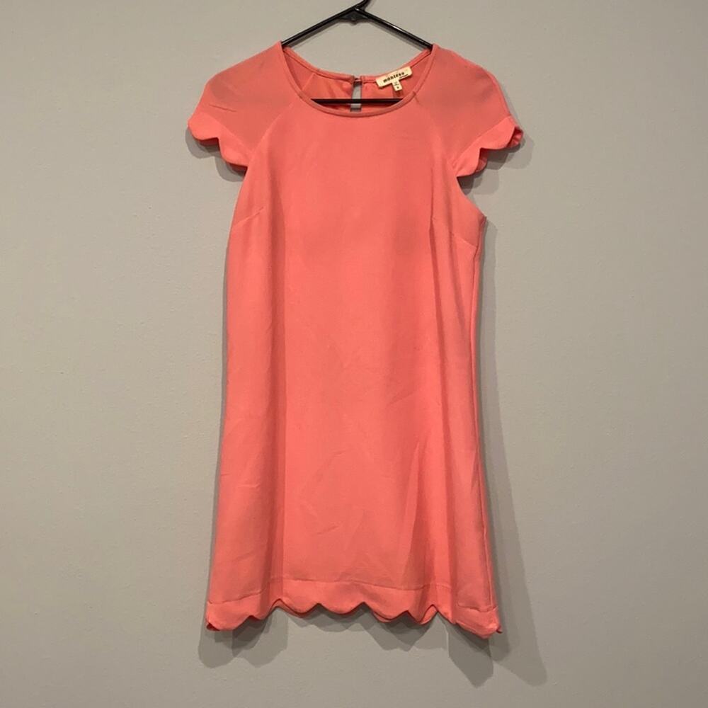 Monteau Pink Scalloped Dress